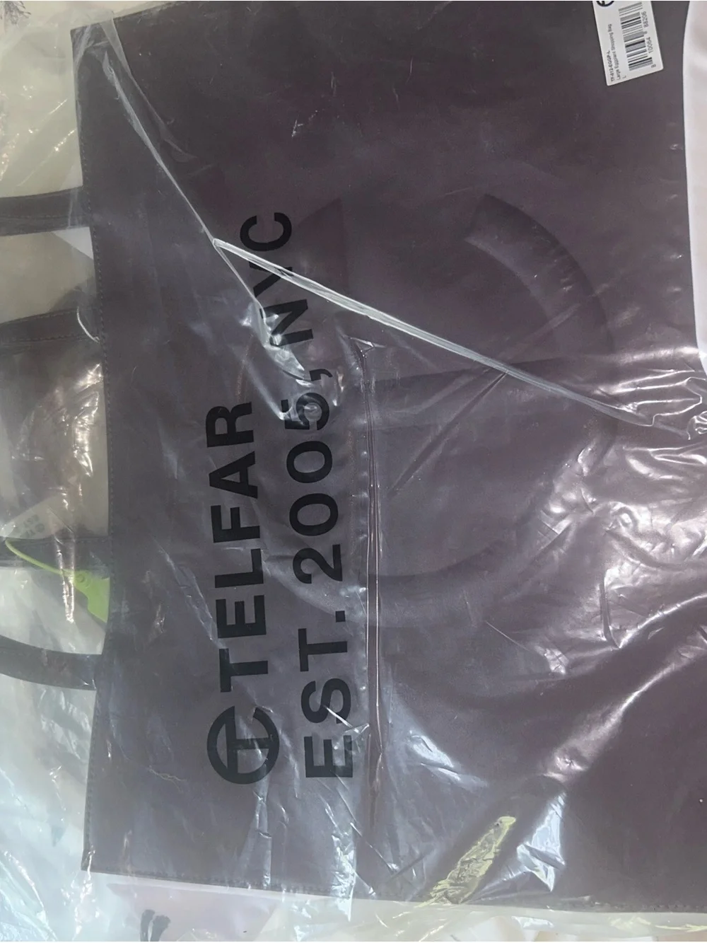 Telfar Purple Leather Logo Tote